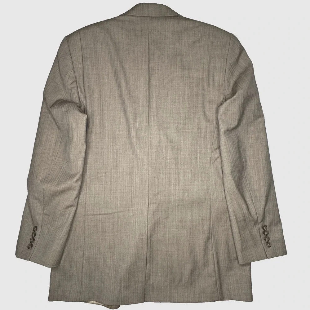 Lauren Ralph Lauren Blazer Mens 40L Tan Herringbone 100% Wool Sport Coat Jacket